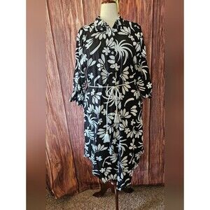 New For Cynthia Linen Blend Midi Shirt Dress Plus Size 1X